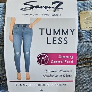 WomensSeven7 size 4 tummyless ripped skinny jeans